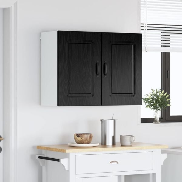 vidaXL Kitchen Cabinet with Storage Kalmar Black Oak 80 x 31 x 60 cm
