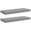 vidaXL Floating Wall Shelves 2 pcs Grey 60x23.5x3.8 cm MDF