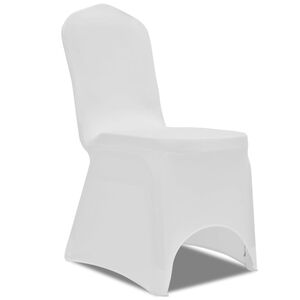 vidaXL Chair Cover | Set of 50 | White | Polyester, Elastane | Universal