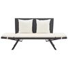 vidaXL Garden Bench with Cushions Black 176 cm Poly Rattan