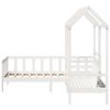 vidaXL Day Bed and Bench Set with Roof without Mattress White 80x200 cm