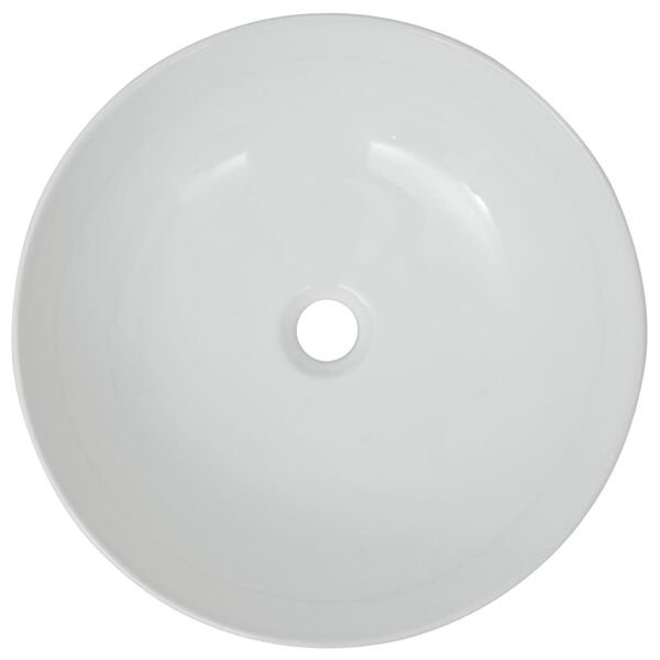vidaXL Basin Round Ceramic White 41.5x13.5 cm