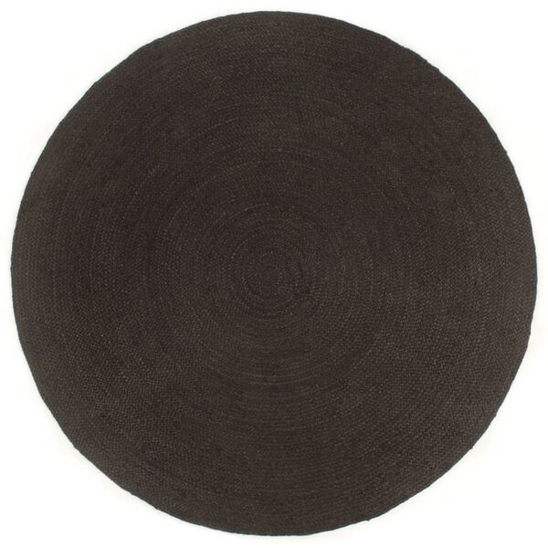 vidaXL Braided Rug Reversible Anthracite and Natural 120 cm Jute Round