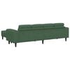vidaXL Sofa with Cushion Dark Green 250 x 188 x 76 cm Corduroy Fabric