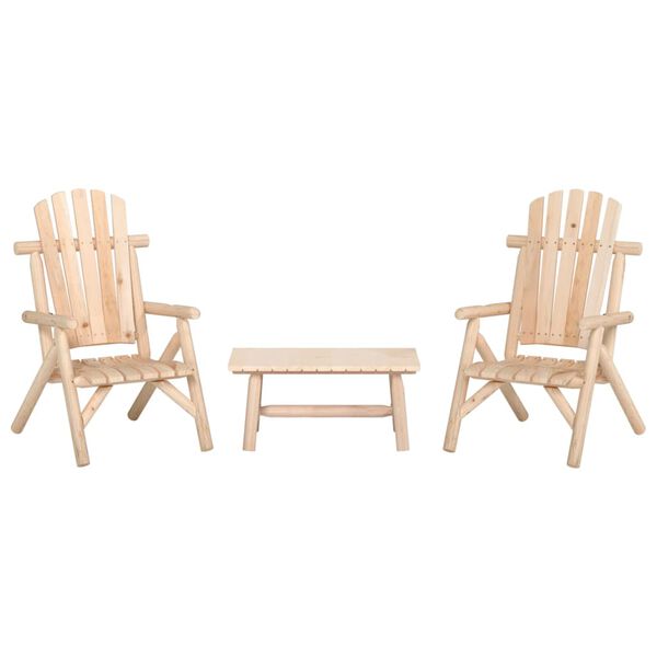 vidaXL 3 Piece Garden Lounge Set Solid Wood Spruce