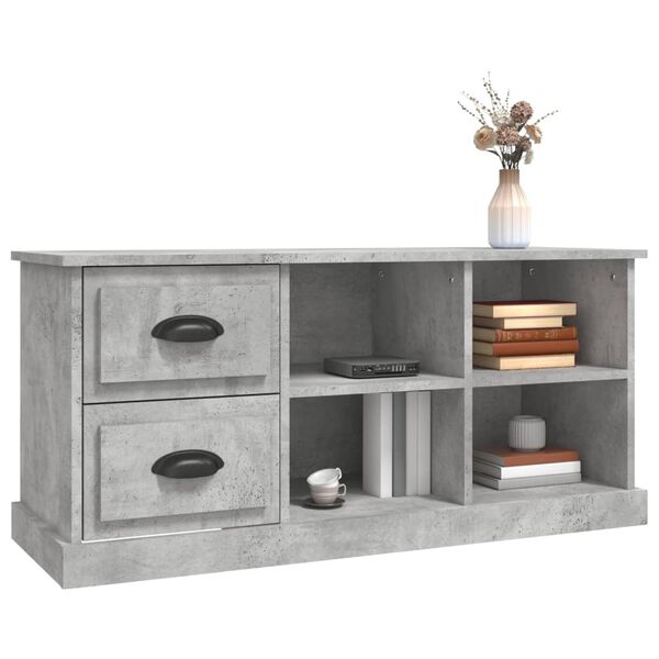 vidaXL TV Cabinet Concrete Grey 102x35.5x47.5 cm Engineered Wood