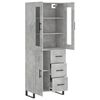 vidaXL Highboard Concrete Grey 69.5x34x180 cm Engineered Wood