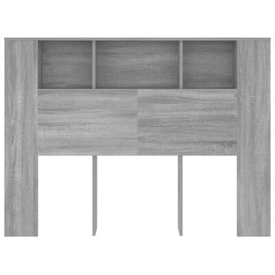 vidaXL Headboard Cabinet Grey Sonoma 140x18.5x104.5 cm