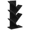 vidaXL Tree Bookshelf 4-Tier 30 x 18 x 60 cm Engineered Wood Black Oak