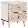 vidaXL Bedside Cabinet White 40 x 33.5 x 46 cm Solid Mango Wood