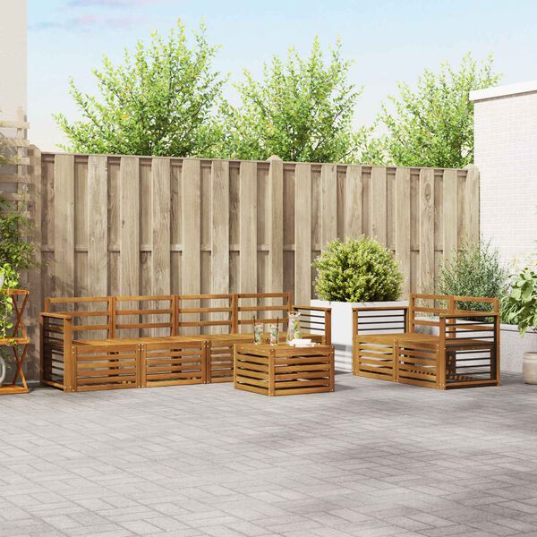 vidaXL Sofa Sets 7 pcs Natural Solid Acacia Wood