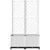vidaXL Garden Planter with Trellis White 80x40x136 cm PP