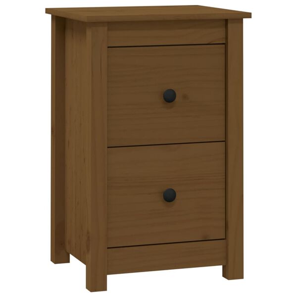 vidaXL Bedside Cabinet Honey Brown 40x35x61.5 cm Solid Wood Pine