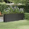 vidaXL Garden Raised Bed Galvanised Steel 224x40x68 cm Anthracite
