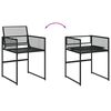 vidaXL 7 Piece Garden Dining Set Black Poly Rattan