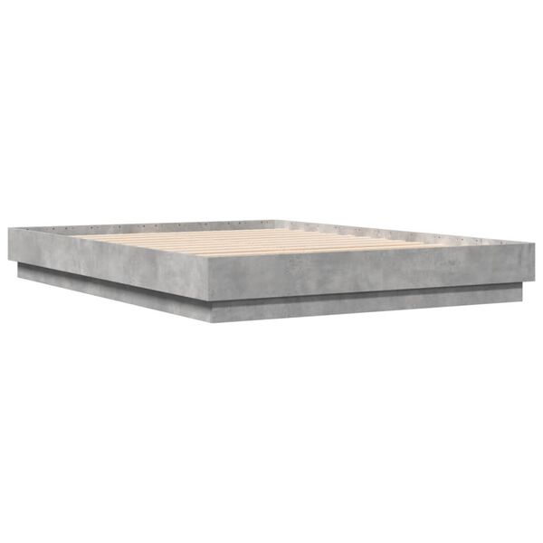 vidaXL Bed Frame without Mattress Concrete Grey 140x200 cm