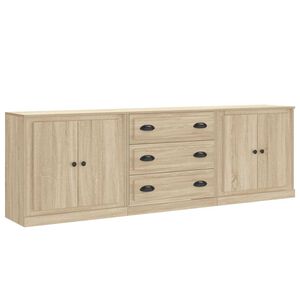 vidaXL Sideboards 3 pcs Sonoma Oak Engineered Wood