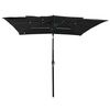 vidaXL 3-Tier Garden Parasol with Aluminium Pole Black 2.5x2.5 m