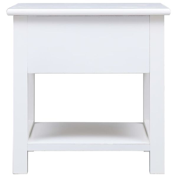 vidaXL Side Table White 40x40x40 cm Paulownia Wood