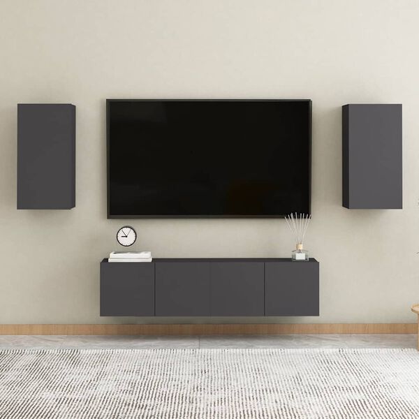 vidaXL TV Cabinet Grey 30.5x30x60 cm Engineered Wood