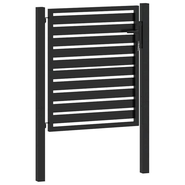 vidaXL Garden Gate Lockable Black 100x100 cm Aluminium