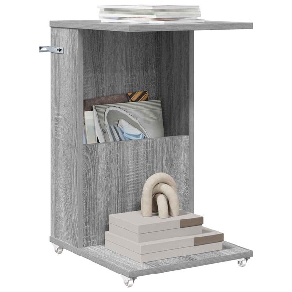 vidaXL Side Table Grey Sonoma 40 x 35 x 60 cm Engineered Wood