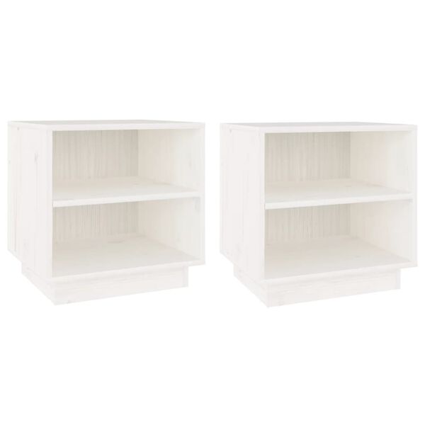 vidaXL Bedside Cabinets 2 pcs White 40x34x40 cm Solid Wood Pine