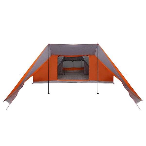 vidaXL Family Tent Folding Manual Grey and Orange 660 x 456 x 200 cm