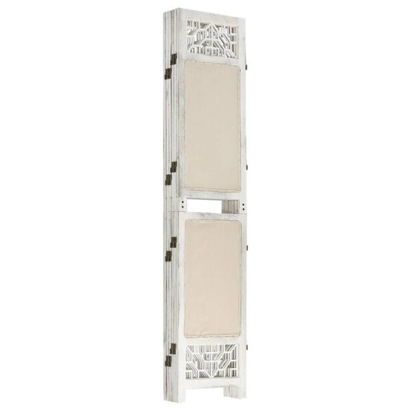 vidaXL 6-Panel Room Divider Cream 210x165 cm Fabric