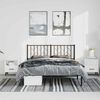 vidaXL Metal Bed Frame without Mattress with Headboard Black 193x203cm