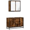 vidaXL 2 Piece Bathroom Furniture Set Smoked Oak Engineered Wood