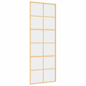 vidaXL Sliding Door Gold 76x205 cm Clear ESG Glass and Aluminium