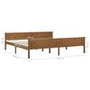 vidaXL Bed Frame without Mattress Solid Pinewood Honey Brown 200x200 cm