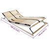 vidaXL Slatted Bed Base Brown 140 x 190 cm Solid Beech Wood