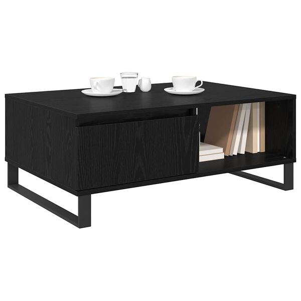 vidaXL Coffee Table Black Oak 90 x 60 x 35 cm Engineered Wood