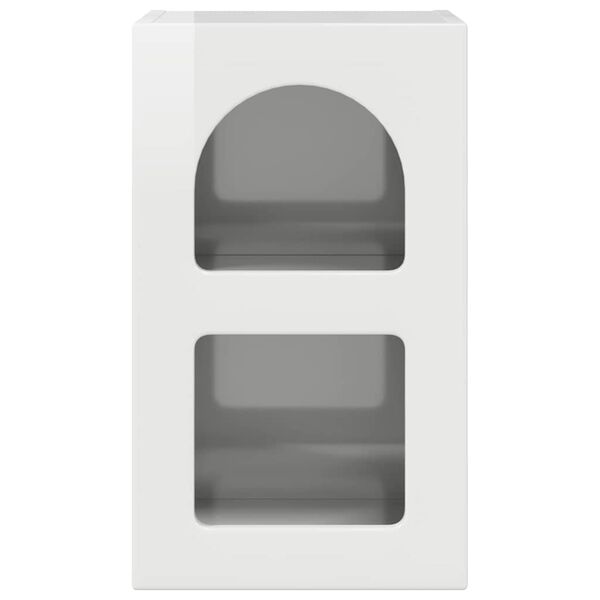 vidaXL Bedside Table High Gloss White 29.5 x 35 x 50 cm