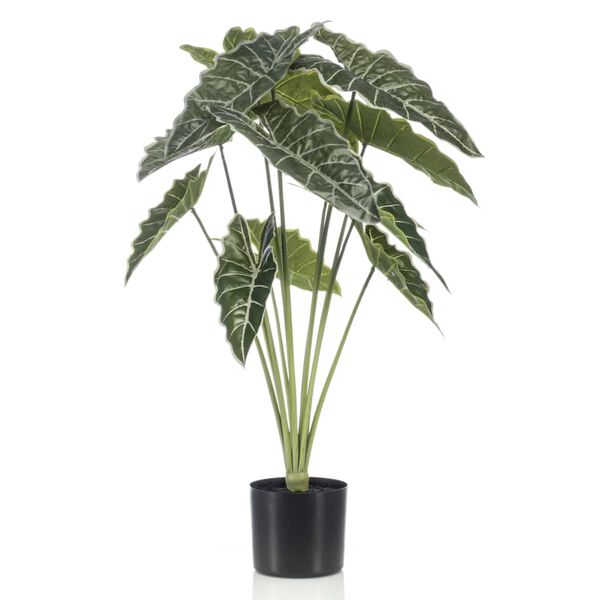 Emerald Artificial Alocasia in Pot 80cm