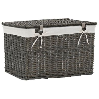 vidaXL 6 Piece Nesting Basket Set Grey Natural Willow