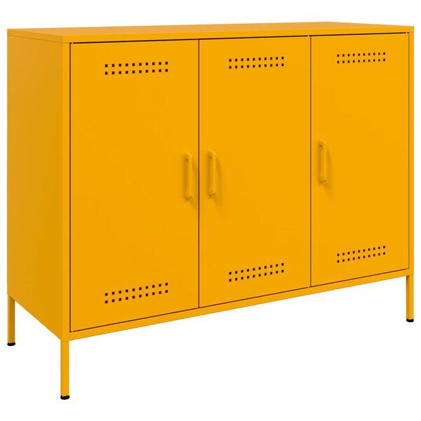 vidaXL Sideboard Mustard Yellow 100.5x39x79 cm Steel
