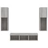 vidaXL 5 Piece TV Wall Units with LED Grey Sonoma Engineered Wood
