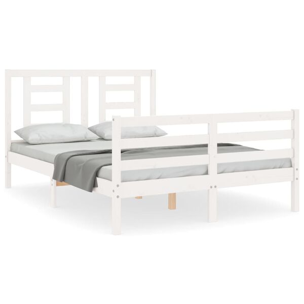 vidaXL Bed Frame without Mattress White 120x200 cm Solid Wood