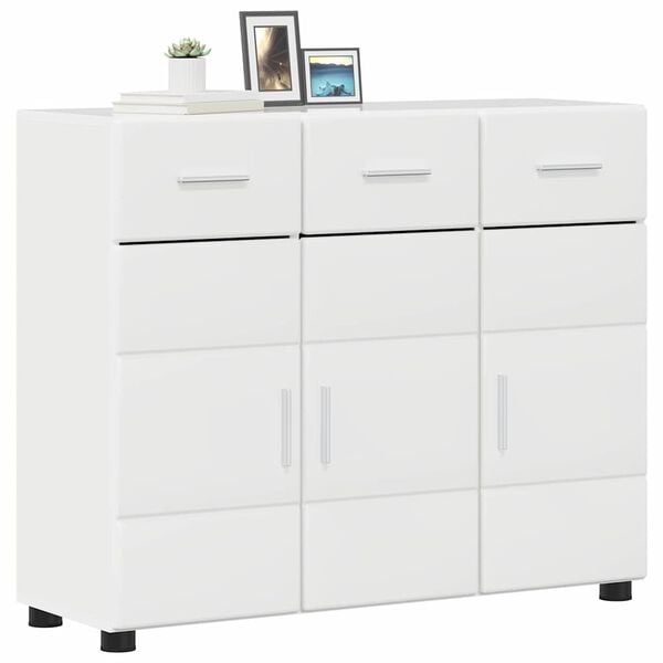 vidaXL Sideboard with Door FLORIN High Gloss White 88.5 x 30.5 x 73 cm