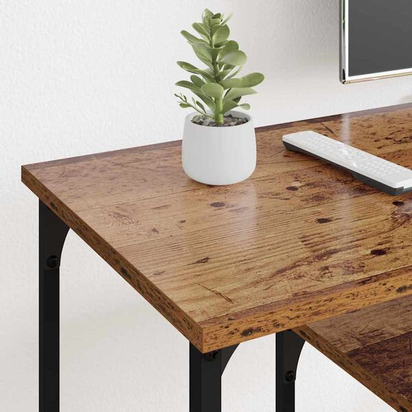 vidaXL TV Cabinet Old Wood 102 x 35 x 45.5 cm Engineered Wood and Iron