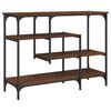 vidaXL Console Table with Shelves Brown Oak 100x35x75 cm