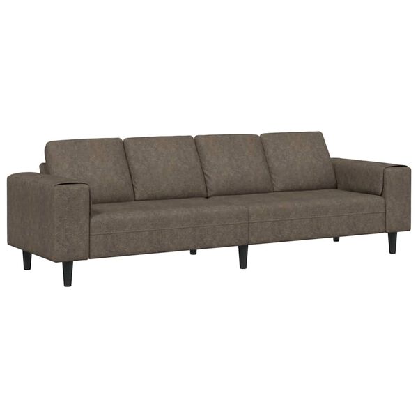 vidaXL Sofa Set Dark grey Faux suede leather