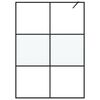 vidaXL Walk-in Shower Wall Black 140x195 cm Half Frosted ESG Glass