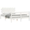 vidaXL Bed Frame without Mattress White King Size Solid Wood