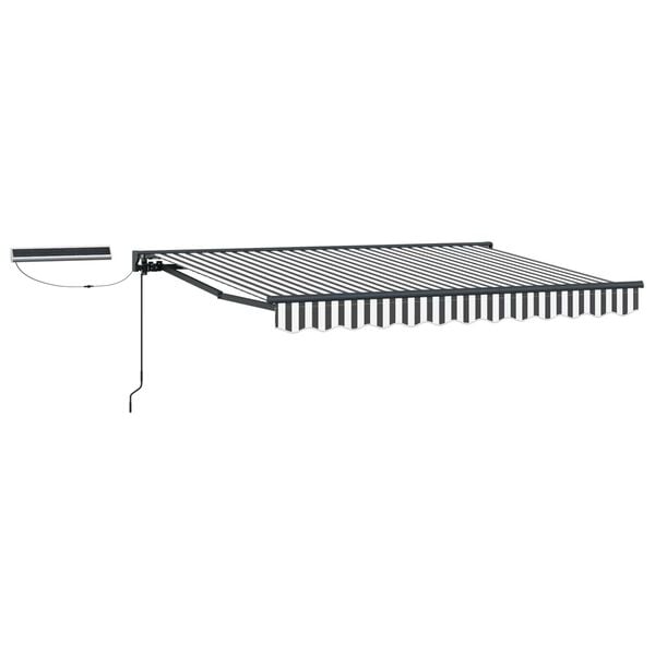 vidaXL Electric Retractable Awning Anthracite and White 2.5 x 2 m