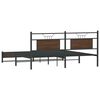 vidaXL Metal Bed Frame without Mattress Brown Oak 183x213 cm