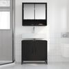 vidaXL Bathroom Furniture Set 2 pcs Black Oak Engineered Wood